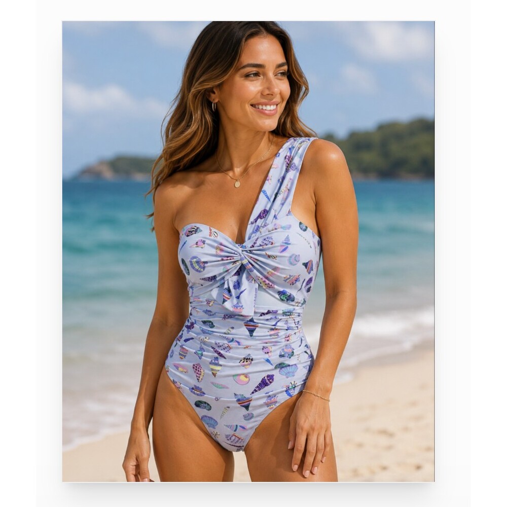Marysia Venice Maillot One Piece Swimsuit Womens XXL Purple Shell Print New